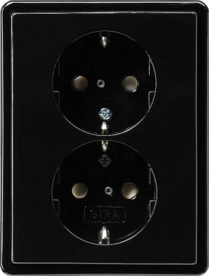 078347 Gira Двойная розетка с з/к в комплекте с рамкой