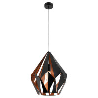 49878 Подвес CARLTON 1, 1x60W (E27), ?385, H1500, сталь, черный, медный