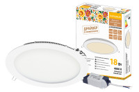 Светильник ультратонкий встраиваемый светодиодный "Даунлайт НАРОДНЫЙ" СВО (белый) 18 Вт 4000К, SQ0329-0081