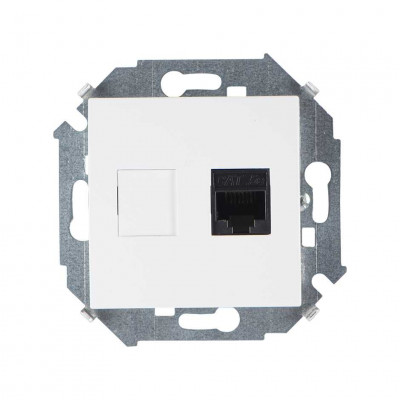 Simon Simon15 Розетка компьют. RJ45 кат.5e (AMP), белая, 1591551-030