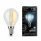Лампа Gauss Filament Шар 11W 830lm 4100К Е14 LED 1/10/50, 105801211