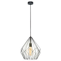 49257 Подвес CARLTON, 1x60W (E27), ?310, H1100, сталь, черный