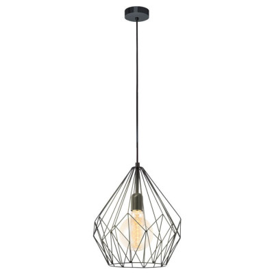 49257 Подвес CARLTON, 1x60W (E27), ?310, H1100, сталь, черный