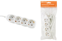 Удлинитель бытовой  У04  4 гнезда, 5метров, с заземлением, ПВС 3х1мм2  16А/250В TDM Electric, SQ1303-0012