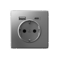 GAL000932 - ARTGALLERY РОЗЕТКА 16А с 2 USB A+C, 5В/2,4А/3,0А, 2х5В/1,5А, механизм, СТАЛЬ, Systeme Electric GAL000932 - ARTGALLERY РОЗЕТКА 16А с 2 USB A+C, 5В/2,4А/3,0А, 2х5В/1,5А, механизм, СТАЛЬ, Systeme Electric