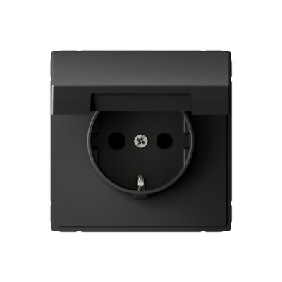GAL001446S - ARTGALLERY РОЗЕТКА с заземл. со шторк. с крышк., 16А, IP20,  механизм, быстрозажим. клем., БАЗАЛЬТ, Systeme Electric