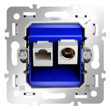 Механизм розетки TV+RJ45 кат. 6, S70, VLS0607M