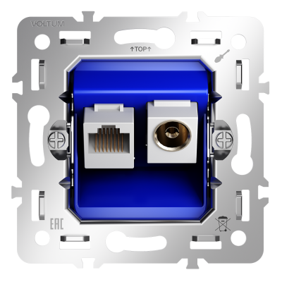 Механизм розетки TV+RJ45 кат. 6, S70, VLS0607M