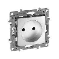 Legrand Розетка без заземления - Legrand Etika - со шторками 16А 250В винтовые зажимы - алюминий, 672434