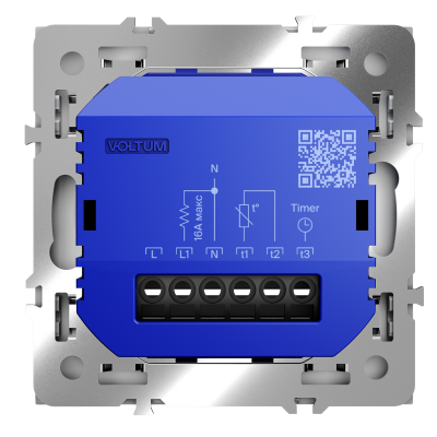 Терморегулятор электронный VOLTUM S70 с индикацией и датчиком, для теплого пола, (серый), VLS070116