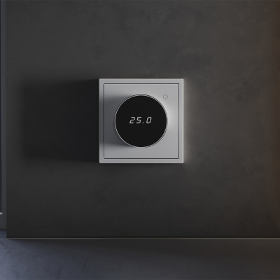 Терморегулятор электронный VOLTUM S70 с индикацией и датчиком, для теплого пола, (серый), VLS070116