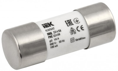 Плавкая вставка цилиндрическая ПВЦ 22х58 16А KARAT IEK, MFL30-016