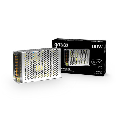 Блок питания Gauss 100W 12V IP20 1/50, 202003100