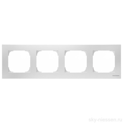 8574.1 BL - Рамка 4-постовая, базовая, серия SKY, цвет альпийский белый - 2CLA857410A1101