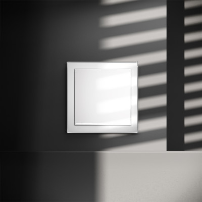 Выключатель встраиваемый VOLTUM S70 одноклавишный с подсветкой 10А, (белый глянцевый), VLS010201