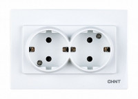 Chint 2-местная розетка с заземляющим контактом 16А 250В рамочная, 715402