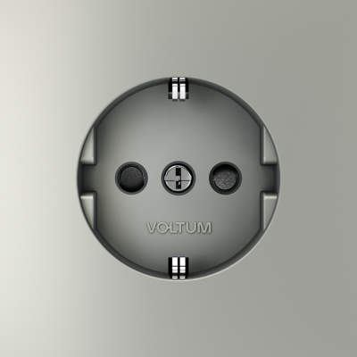 Розетка встраиваемая VOLTUM S70 с заземлением и защитными шторками, 16А, (сталь), VLS040205