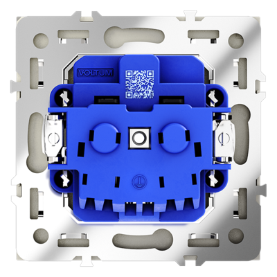 Розетка встраиваемая VOLTUM S70 с заземлением и защитными шторками, 16А, (сталь), VLS040205