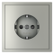 Розетка встраиваемая VOLTUM S70 с заземлением и защитными шторками, 16А, (сталь), VLS040205