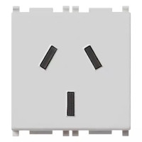 Vimar Розетка 2P+T 20A Аргентинский стандарт, серебро, 14253.SL