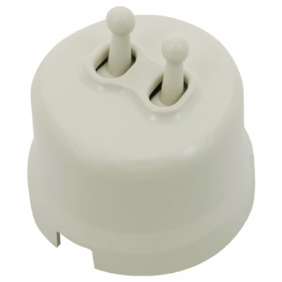 BIRONI Лизетта Пластик слоновая кость Выключатель 2-кл (тумблерный), B1-232-211