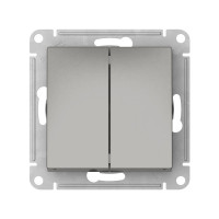 ATN000951S - ATLASDESIGN 2-клавишный ВЫКЛЮЧАТЕЛЬ, сх.5, 10АХ, мех., быстрозажим. клем., СТАЛЬ, Systeme Electric