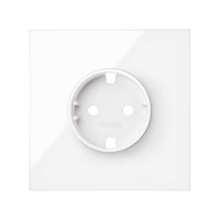 Simon 10020105-130 Кит 1 пост, фронт. Накладка на 1 розетку Schuko цвета белый глянец S100