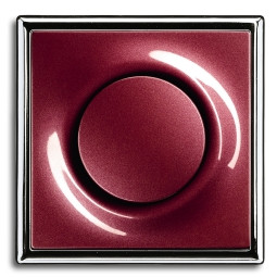 ABB Выключатель 1-клавишный, вставка -  ежевика, рамка - хром, серия Impus