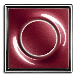 ABB Выключатель 1-клавишный, вставка -  ежевика, рамка - хром, серия Impus