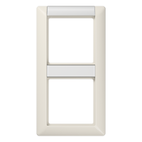 Рамка 2-кратная с полем для надписи для горизонтальной и вертикальной установки; слоновая кость, AS582NA Рамка 2-кратная с полем для надписи для горизонтальной и вертикальной установки; слоновая кость, AS582NA