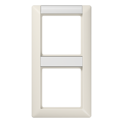 Рамка 2-кратная с полем для надписи для горизонтальной и вертикальной установки; слоновая кость, AS582NA