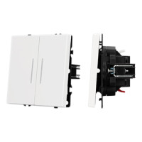 054240 - Механизм выключателя двухклавишный проходной LED SWT-NOBE-MKP2-SFPL-L-WH (230V, 10A) (Arlight, -)