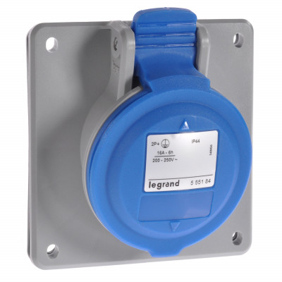 Legrand Встраиваемая наклонная розетка - P17 Tempra Pro - IP 44 - 200/250 В~ - 16 A - 3К+Н+З, 555186
