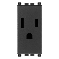 Vimar Розетка SICURY 2P+T 15A USA+SASO, серая, 19242