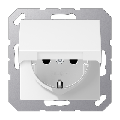 Розетка SCHUKO® 16A 250V с крышкой; термопласт; белый матовый, A1520BFKLWWM