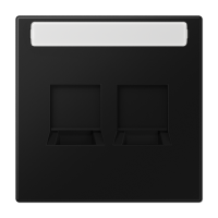 Плата (фиксация защёлкиванием) для двух модулей с полем для надписи; термопласт; черный матовый, LS1969-2NAWESWM Плата (фиксация защёлкиванием) для двух модулей с полем для надписи; термопласт; черный матовый, LS1969-2NAWESWM