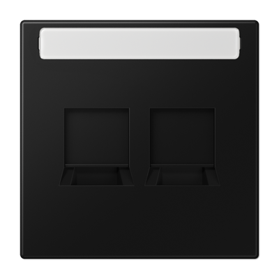 Плата (фиксация защёлкиванием) для двух модулей с полем для надписи; термопласт; черный матовый, LS1969-2NAWESWM