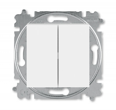 3559H-A53445 01W - Переключатель и кнопка с перекидным контактом ABB Levit белый / ледяной - 2CHH595345A6001