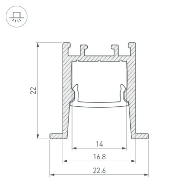 Профиль SL-COMFORT-2322-F-2000 ANOD (Arlight, Алюминий), 031770
