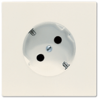 Штепсельная розетка SCHUKO 16A, 250V~ с поворотом на 45°; слоновая кость, LS520-45