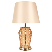 Arte Lamp MURANO, Светильник настольный интерьерный, цвет арматуры - ЗОЛОТО, цвет плафона/декора - БЕЖЕВЫЙ, 1х60W E27, A4029LT-1GO