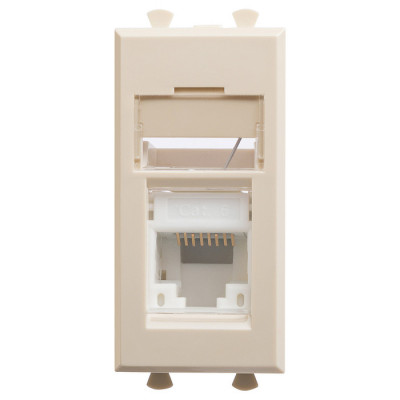 4405291 - ДКС Компьютерная розетка RJ-45 модульная, кат.6, "Avanti", "Ванильная дымка", 1 модуль