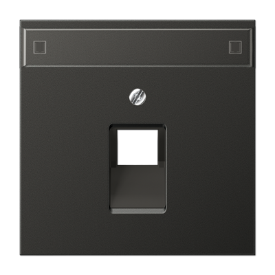 Крышка для ординарной телефонной и компютерной розетки UAE с полем для надписи; антрацит, AL2969-1NAUAAN