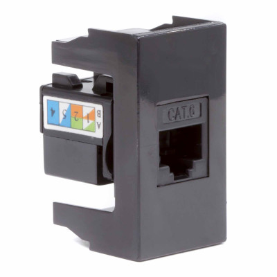 ДКС Розетка RJ-45 кат.6,Viva,1 мод.,черн, 45258