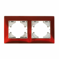 С1020-039 GUSI BRAVO РАМКА 2-местная, цинк, цвет тёмно-красный., С1020-039