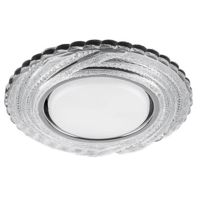 Светильник потолочный встраиваемый со светодиодной подсветкой 20LED*2835 SMD 4000K, 15W GX53, без лампы,  прозрачный, хром CD4037 с драйвером в компле, Feron 40504