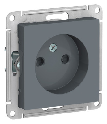 ATN000749 - ATLASDESIGN РОЗЕТКА без заземления со шторками, 16А, механизм, ГРИФЕЛЬ, Systeme Electric