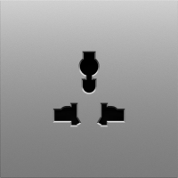 Donel S08 серый графит накладка для  розетки мультистандарт, со шторками 16A 250 В~,серия DB, DS11659