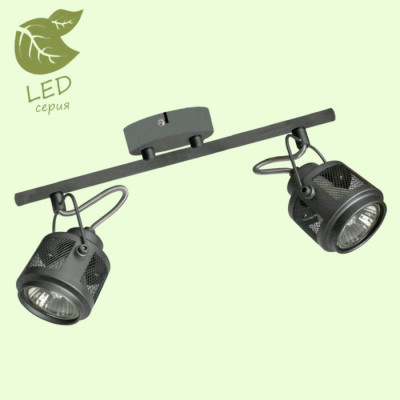LUSSOLE HAINES Спот, цвет основания - серый, плафон - металл (цвет - серый), 2x5,5W GU10, GRLSP-8046