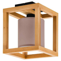 390105 Потолочный светильник GRANADOS, 1x40W, E27, L300, B300, H250, сталь, дерево, черный, коричнев